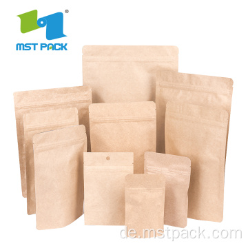 Lebensmittelqualität brauner Handwerkspapier Kaffee kompostierbare Tasche
